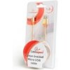Gembird CCB-mUSB2B-AMBM-6-G Opletaný MicroUSB - USB 2.0, M/M, 1,8m, zlatý