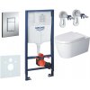 GROHE Rapid SL 6v1 - inštalačný modul (stavebná výška 113 cm), závesné WC Rimless a Softclose sedátko DURAVIT Me by Starck + ovládacie tlačidlo Skate Cosmopolitan (chróm) + súprava na tlmenie hluku, 3