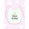 Detský podbradník Ľúbim krstnú ružový