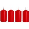Adventné sviečky CLASSIC 4ks 4x6cm - červené