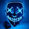 Purge Halloweenska maska LED modrá