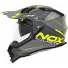 Enduro prilba na motocykel NOX N312 Drone sivo/žltá fluo S