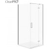 Cersanit Jota, rohový sprchovací kút 90 (dvere pravé) x 90 (stena) x 195, 6mm číre sklo, chrómový profil, S160-002