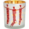 TEXTILOMANIE Sklenený svietnik Christmas Stocking 10 cm biely