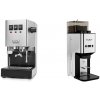 Gaggia Classic E24, stainless steel + Lelit Steve PM20, polished stainless steel