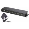 Renkforce RF-4791678 7 portů USB 2.0 hub kovový ukazovateľ, pre montáž na stenu čierna; RF-4791678