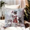 Mondo Italia Vianočná gobelínová obliečka na vankúš s lurexom Snehuliak 42x42 cm Chenille 6297 Viacfarebná 42x42 cm