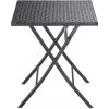DB Garden Zahradní skládací stolek Romi 65 cm polyratan černý