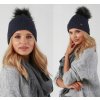 Fashionweek Dámska zimná čiapka s brmbolcom JENOT ZIZI-P15 Farba: námornícka modrá, Veľkosť: Universal
