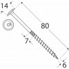 Konštrukčný vrut - DRVTK 6x80 TORX
