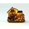 Dekorácia MagicHome Vianoce, domček, polyresin, 16xLED teplá biela, 29x14x24 cm, 3xAA