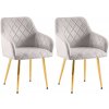 Sada 2 jedálenských stoličiek Monett velvet G, sivá