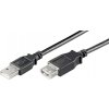 Kábel USB 2.0 A-A M/F 3m, High Speed, predlžovací, čierny, LC