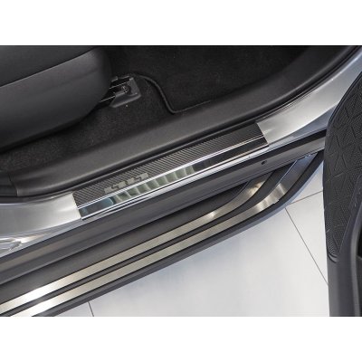 Prahové lišty Toyota RAV4 V 2019- • nerez s karbonem • Alu-Frost