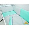 AMAL 4-dielna súprava do postieľky SWEET, mätovo-sivé bambuľky, 120x90cm