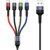 Usams USB-A - USB-C + microUSB + 2x Lightning kábel 3 m čierny (63757-uniw)