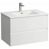 Laufen Pro S umývadlová skrinka 80x50 cm,2 zásuvky+umývadlo Slim,otvor pre bat,Biela matná H8649652601041