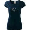 Ťahanie klzáku - Dámske tričko Pure - M ( Tmavomodrá (veľmi tmavá - skoro čierna) )