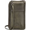 Hide - stitches paint rock kožená taška na telefón olivovo zelená 19 x 11,5