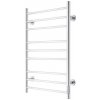 Kúpeľňový radiátor Eldo 9, 530 × 860 mm, 100 W, oblý, elektrický, nerez, ELDO9L-T
