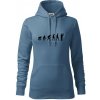 Evolúcia šípky - Mikina dámská Cape s kapucí - XL ( Denim )