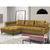 Rohová sedacia súprava Paris, horčicová žltá látka, ľavý roh