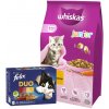 WHISKAS Junior chicken 14kg & FELIX Duo vidiecke príchute v želé 12x85g