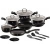 BerlingerHaus sada riadu s mramorovým povrchom 15ks BH-6155 Royal Black Collection