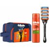 GILLETTE Darčeková sada: Fusion holiaci strojček + 4 hlavice + Fusion gél 200 ml