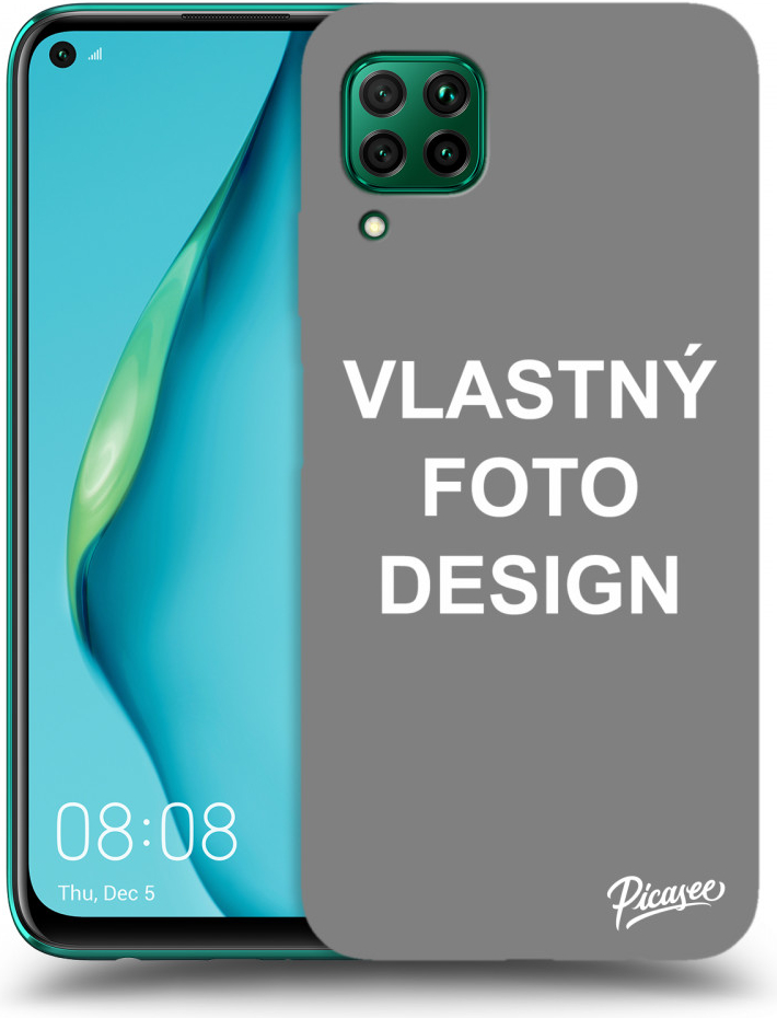 Púzdro Picasee silikónové Huawei P40 Lite - Vlastné design/motiv čierne