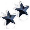 Nealergénne náušnice z lekárskeho plastu Hviezdičky 6 mm čierne