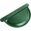 Čelo žľabové polkruhové pozink KJG - farebný - RAL 6005 Machovo zelená - 200 mm (šírka žľabu 80 mm)