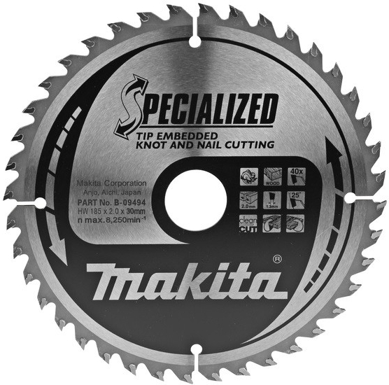 Makita B-09494 pílový kotúč pre akku píly 40-zubový s ø185x30mm