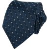 Quentino pánská hedvábná kravata s jemným geometrickým vzorem tmavě modrá