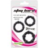 Lonely slay hard penis ring set - black 3pcs