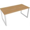 Pracovný stôl UNI O, 160x75,5x80 cm, dub/biela