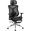 Mark Adler Ergonomická kancelárska stolička s nastaviteľnou výškou, opierkou na nohy, čierna