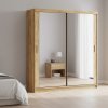 Elvisia Šatníková skriňa LEXY 200 | 2x zrkadlo | craft zlatý