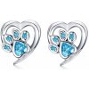 Linda's Jewelry Strieborné napichovacie náušnice Love Pets Blue Ag 925/1000 IN094 +Darčeková krabička zdarma +Silikónová ochranná zarážka zdarma