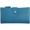 Herisson Prakticky priestranná rozložiteľná modrá dámska peňaženka so striebornými doplnkami