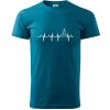 EKG Vianočný stromek - Klasické pánske tričko vyššej gramáže - 4XL ( Petrolejová )
