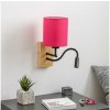 Brilagi Brilagi - LED Nástenná lampa NUBILA WOOD 1xE27/25W/230V + LED/3W dub/ružová BG1564J + záruka 3 roky zadarmo + záruka 3 roky zadarmo