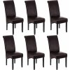 tectake 403497 jedálenská stolička ergonomická, masívne drevo - hnedá, sada 6 kusov