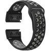 eses Silikónový dierkovaný remienok pre Garmin - Čierno šedý, QuickFit 20 mm