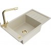 MEXEN/S MEXEN/S - Elias granitový drez 1-miska vrátane batérie Duero, béžová 6511-69-671600-50