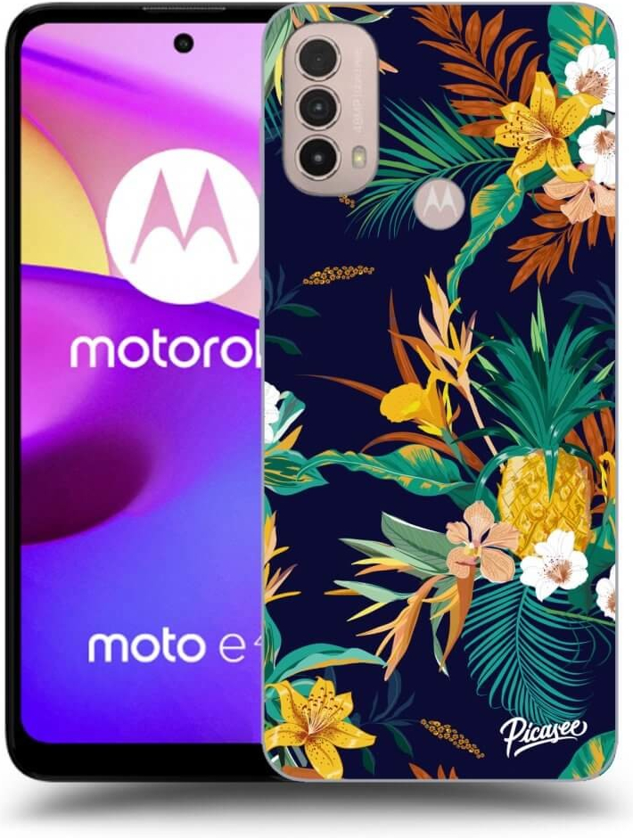Púzdro Picasee silikónové Motorola Moto E40 - Pineapple Color čierne