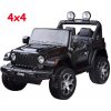 JOKO Elektrické autíčko JEEP Wrangler Rubicon 4x4, penové kolesá, kožené sedadlo, FM rádio, čierne
