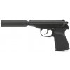 WE Airsoftová pištoľ Makarov MA 654K- tlmič s hlavnou - celokov, BlowBack