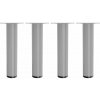Walteco Sada nábytkových nôh ø 30 x 150 mm oceľ šedá 50 kg 4 ks 50623