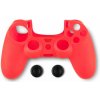 Spartan Gear Controller Silicon Skin Cover and Thumb Grips - Red (PS4)